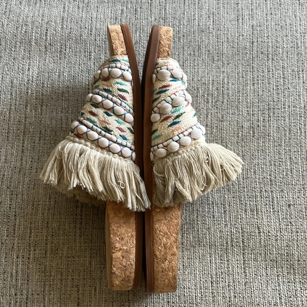 Chloe Nolan boho fringe sandals size 10